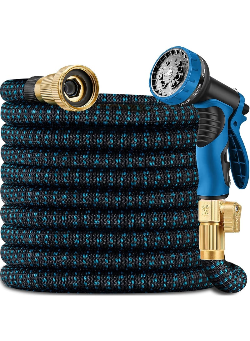 general 75 ft Expandable Garden Hose - All New 2026 Retractable Water Hose with 3/4" Solid Brass Fittings, Extra Strength Fabric - Flexible Expanding Hose with 10 Pattern Spray Nozzle - Image 1