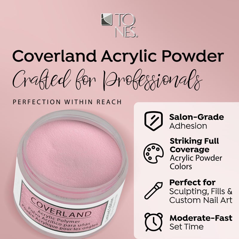 Tones Coverland Acrylic Nail Powder "Pink Sorbet" - Limited Edition Acrylic Powder for Nail Design, Sculpting, and Masking Nail Bed Imperfections - (1.5 Oz) - Image 3