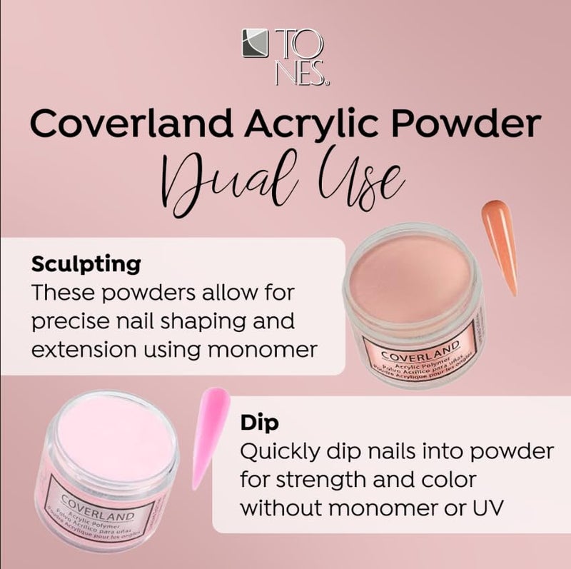 Tones Coverland Acrylic Nail Powder "Pink Sorbet" - Limited Edition Acrylic Powder for Nail Design, Sculpting, and Masking Nail Bed Imperfections - (1.5 Oz) - Image 5