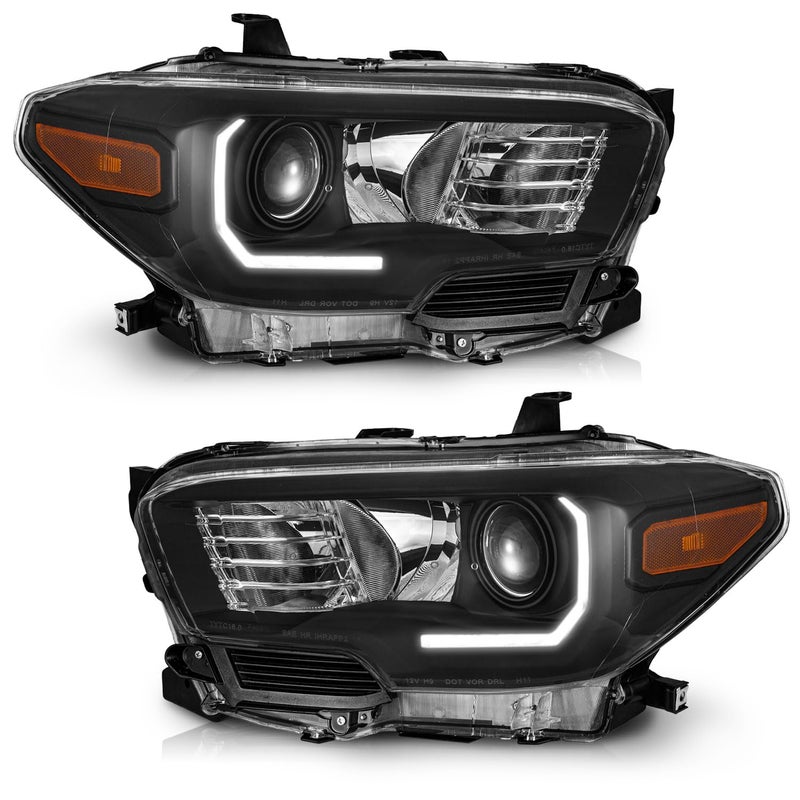 WEELMOTO Fits Factory DRL Headlights for 20162022 Toyota Tacoma TRDLimited Headlight Compatible with 2016 2017 2018 2019 2020 2021 2022 Tacoma Replacement Black Housing - Image 3
