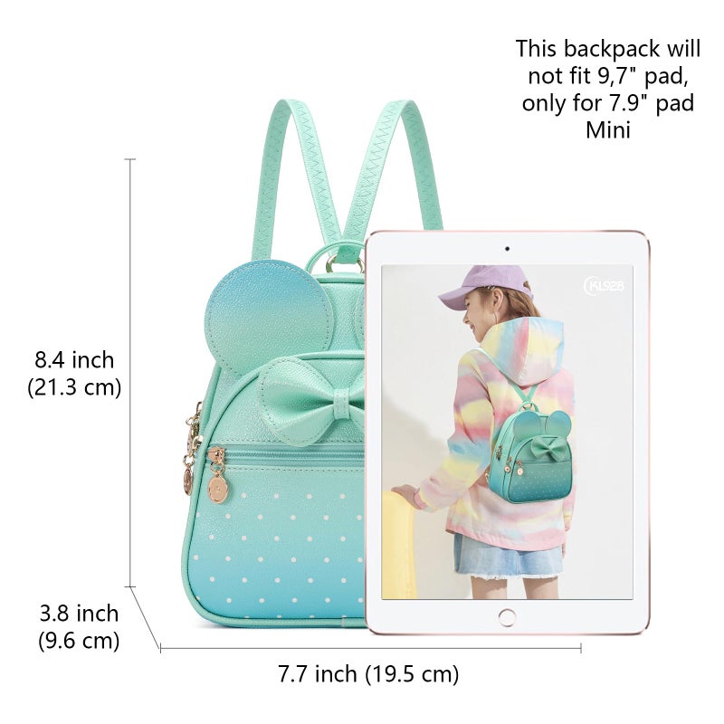 KL928 Girls Mini Backpack Bowknot Polka Dot Cute Small Daypacks Convertible Shoulder Bag Purse for Women - Image 2