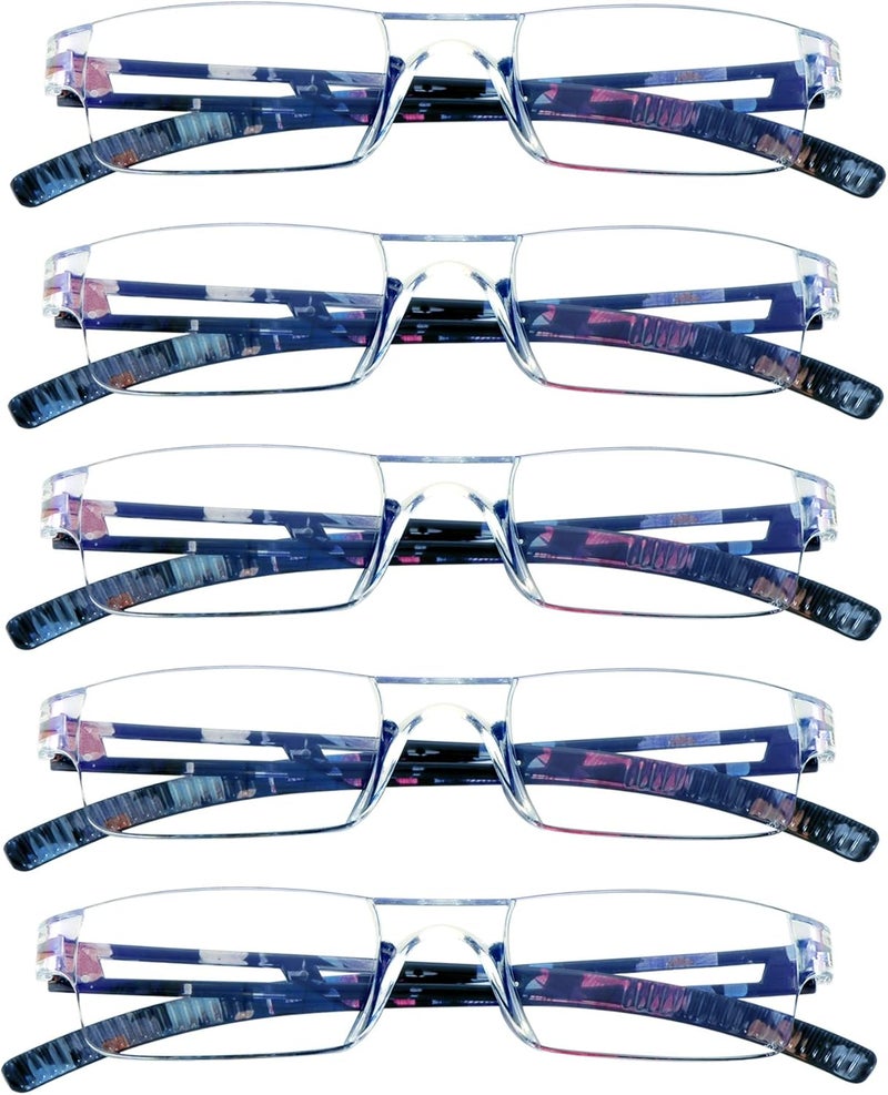 VisionGlobal 5/8 Pairs Reading Glasses, Computer Reading Glasses for Women and Men, Fashion Square Eyewear Frame - Image 1