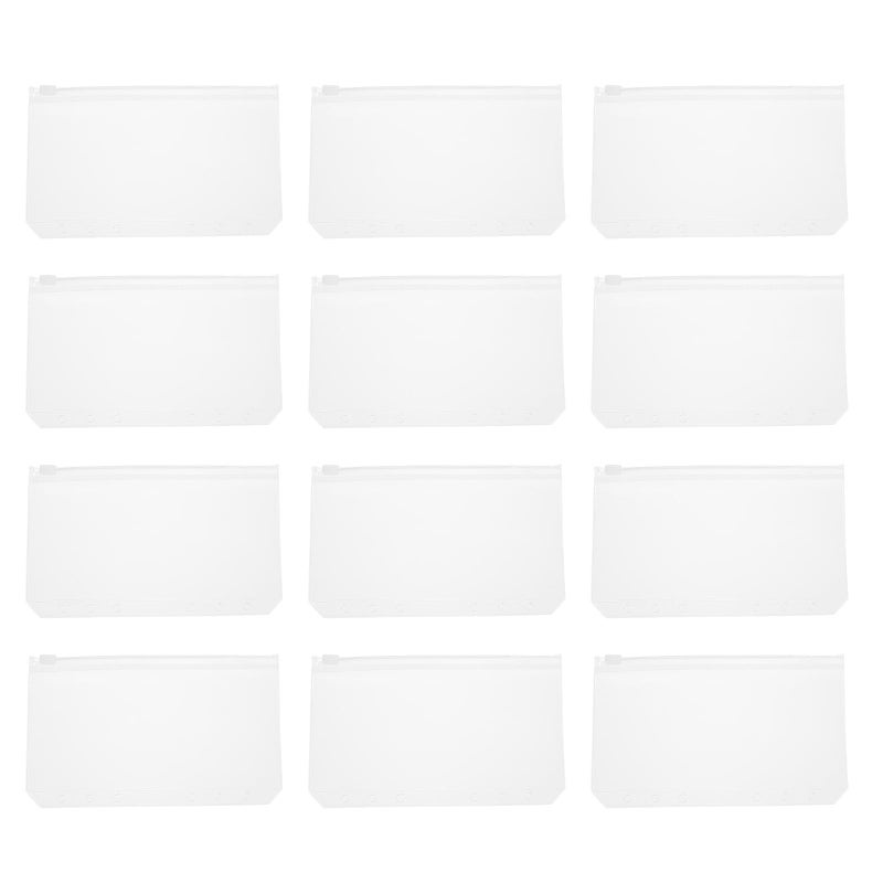 A6 PVC Zipper Binder Pouches 12 Pack 6 Rings Loose Leaf Document Organizer - Image 2