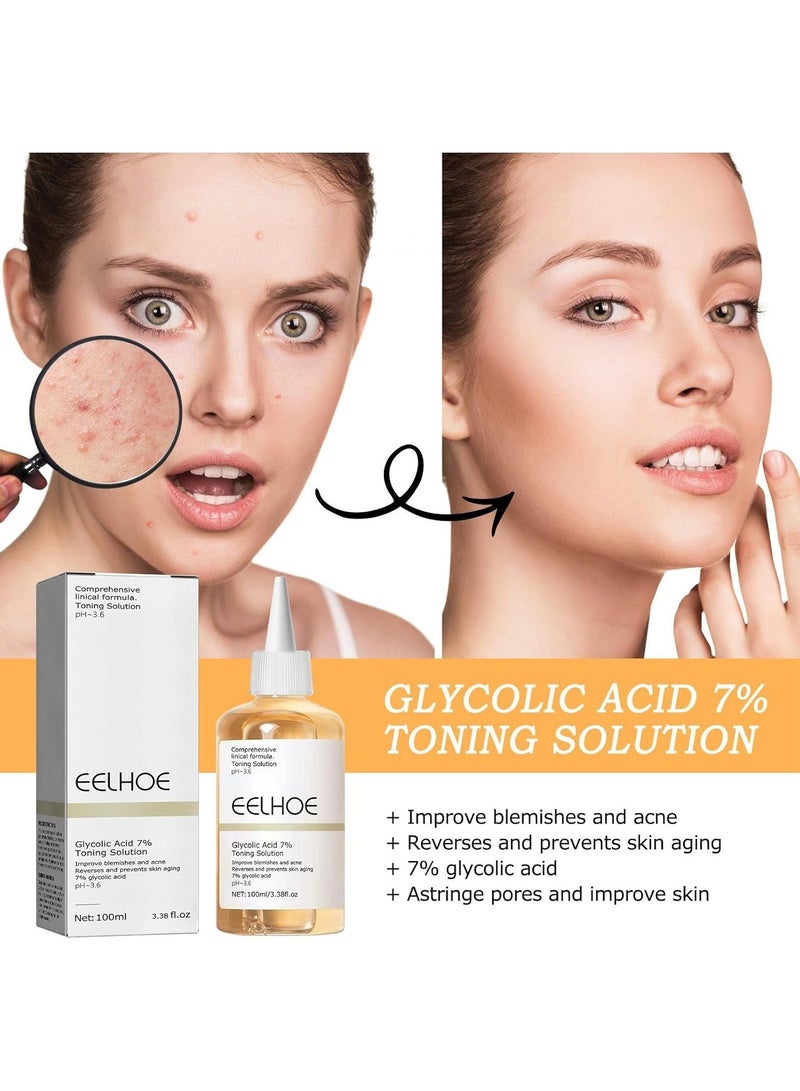 EELHOE Glycolic Acid 7% Toner Acne Removal, Close, Moisturizing, Shrink Pores, Skin Lightening Water Essence Toner - Image 3