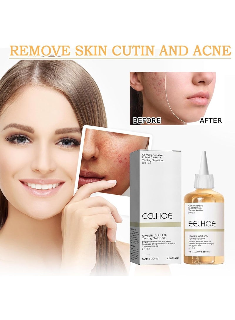 EELHOE Glycolic Acid 7% Toner Acne Removal, Close, Moisturizing, Shrink Pores, Skin Lightening Water Essence Toner - Image 4