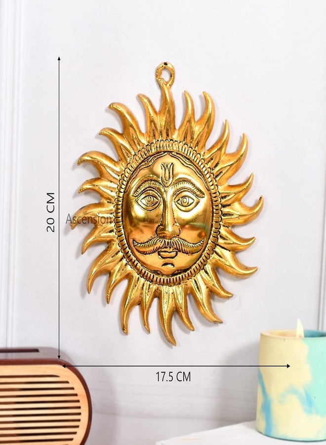 أسينشين زينة جدارية على شكل وجه شمس، رمز الصعود، مناسبة للمنزل والمكتب وغرفة المعيشة، تُعلق على الحائط وفقًا لمبادئ الفاستو، لجلب النجاح والازدهار والطاقة الإيجابية. زينة معدنية على شكل وجه شمس تُعلق على الحائط للباب الرئيسي. - Image 5