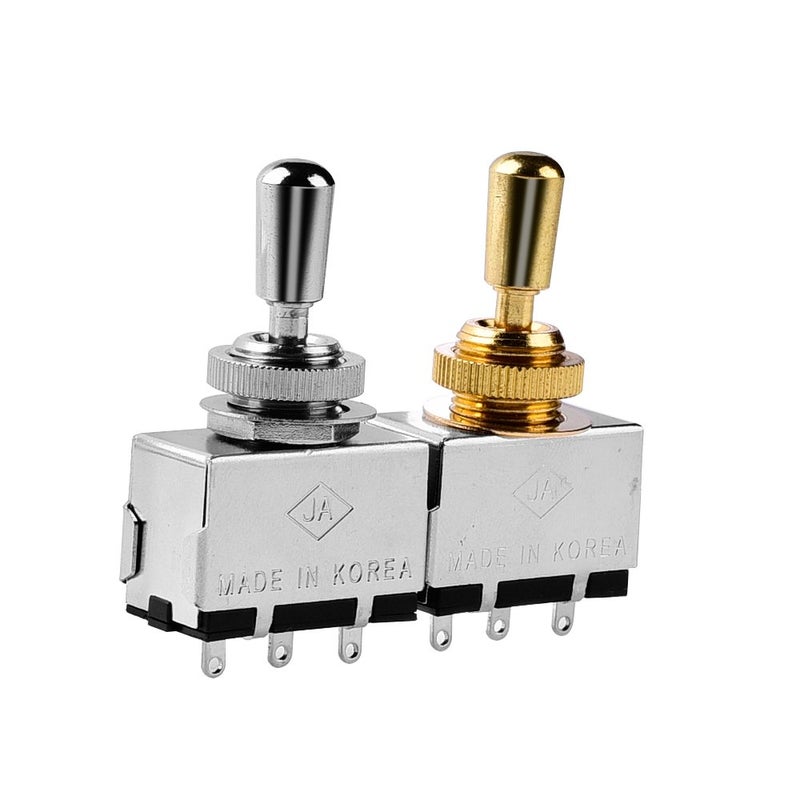 JD.Moon Metal Electric Guitar 3 Way Box Toggle Switch for Les Paul with Brass Tip (Gold) - Image 3