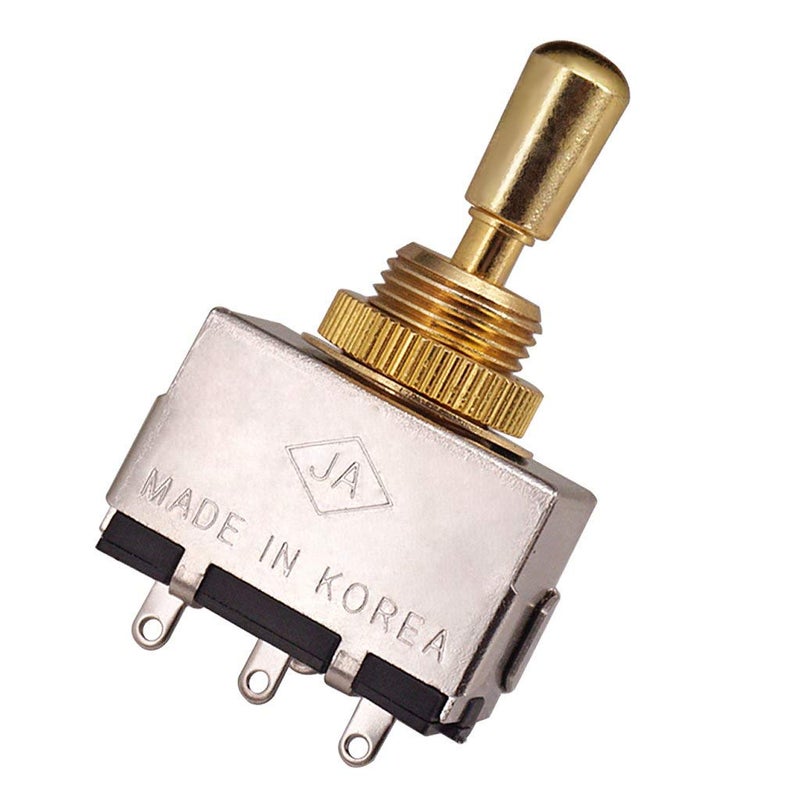 JD.Moon Metal Electric Guitar 3 Way Box Toggle Switch for Les Paul with Brass Tip (Gold) - Image 1