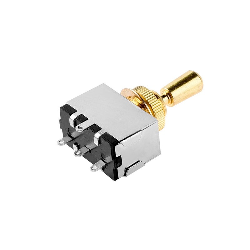 JD.Moon Metal Electric Guitar 3 Way Box Toggle Switch for Les Paul with Brass Tip (Gold) - Image 2