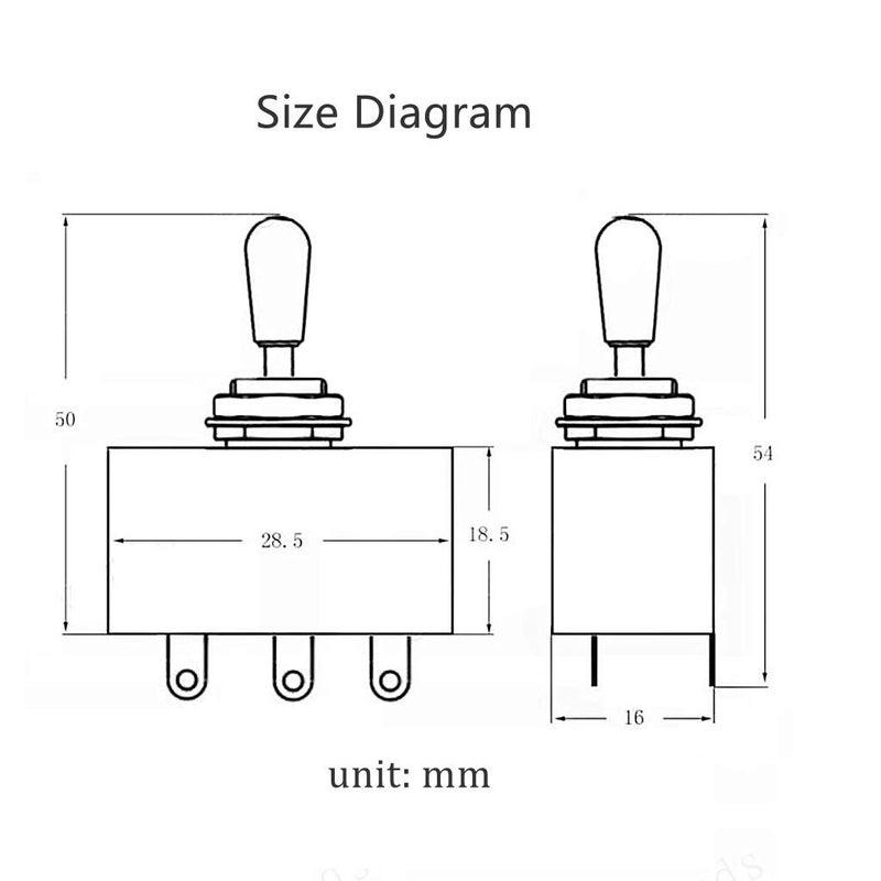 JD.Moon Metal Electric Guitar 3 Way Box Toggle Switch for Les Paul with Brass Tip (Gold) - Image 4