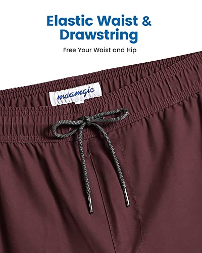 maamgic Swim Trunks Men 2 in 1 Mens Bathing Suit 7 Inch Quick Dry Mens Swimming Trunks with Zipper Pockets - Image 2