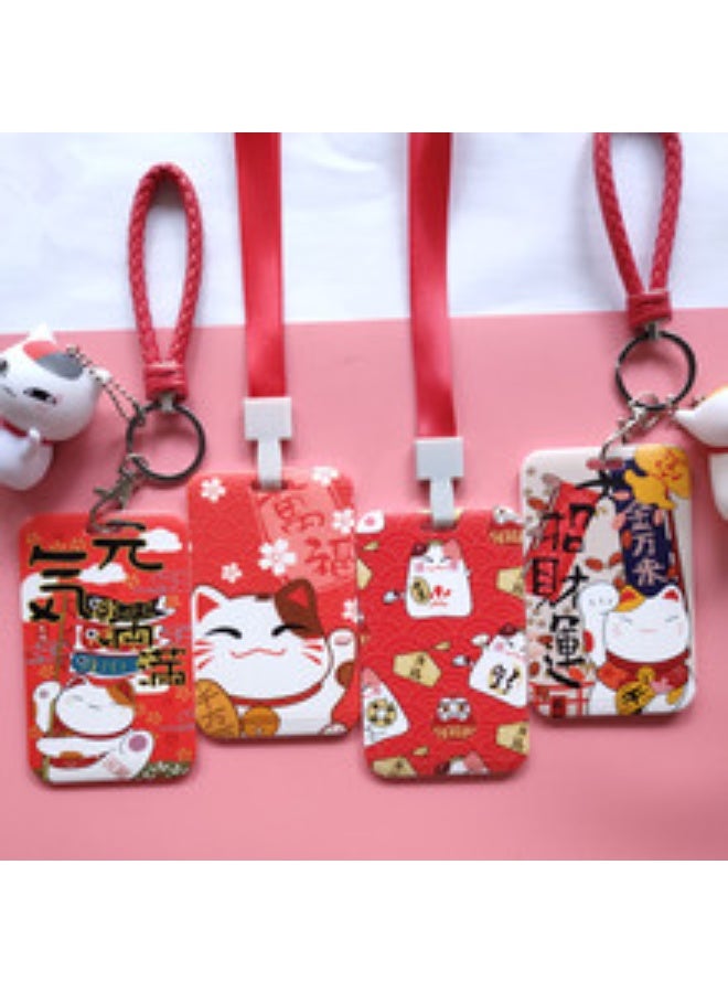 NIBEMINENT 1 - Piece Hefeng Lucky Cat Kpop Photo Card Holder Pendant Key Chain ID Badge Holder ID Card Holder Photo Card Protector for School ID Office ID Access Card for Women Girls - Image 2