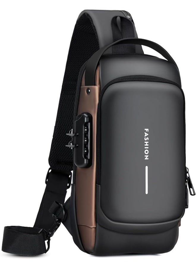 FASHION Sling Bag for Men | Anti-theft Crossbody Bag - PU Leather Crossbody Shoulder Bag - Chest Bag for Daily use - Image 1