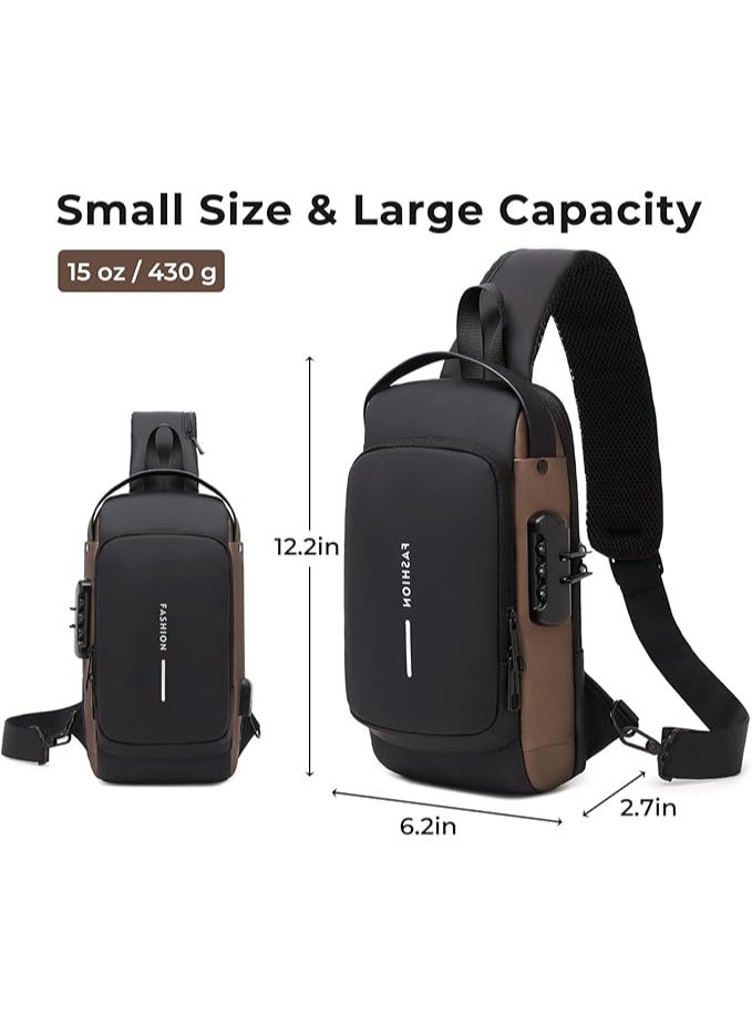 FASHION Sling Bag for Men | Anti-theft Crossbody Bag - PU Leather Crossbody Shoulder Bag - Chest Bag for Daily use - Image 5