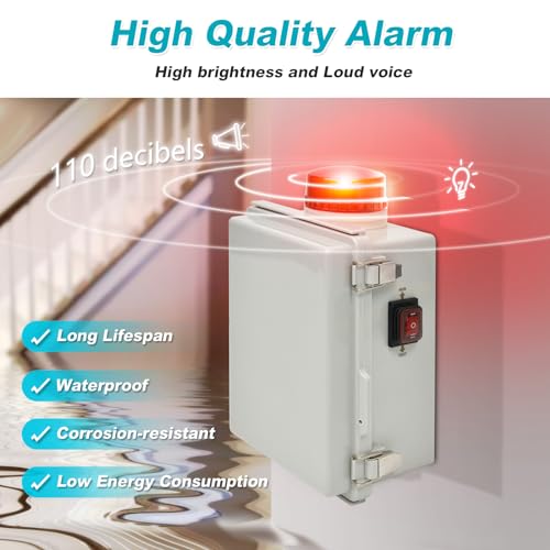 Zuomeng Septic Pump Alarm, Zuomeng High Water Alarm for Sump Pump Features a Bright Flashing Light and 110 db Alarm, Can Be Externally Connected to The Submersible Pump, with IP67 Casing - Image 3