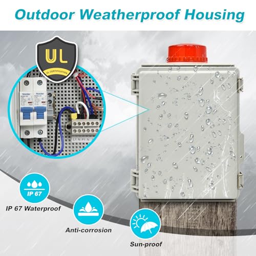 Zuomeng Septic Pump Alarm, Zuomeng High Water Alarm for Sump Pump Features a Bright Flashing Light and 110 db Alarm, Can Be Externally Connected to The Submersible Pump, with IP67 Casing - Image 4