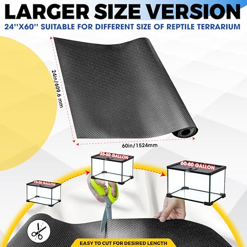 X-CUIRASS [Premium] 24"x60" Reptile Substrate Mat with 4 PCS Rug Gripper, Extra Thick & Ultra Comfortable,Non-slip, Reptile Tank Accessories for Bearded Dragon, Leopard Gecko,Lizard (not including tank) - Image 4