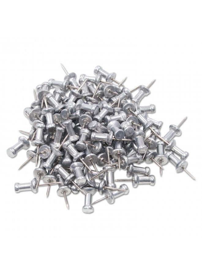 Advantus GEM CPAL3 Aluminum Head Push Pins, Aluminum, Silver, 3/8" (Box of 100) - Image 3