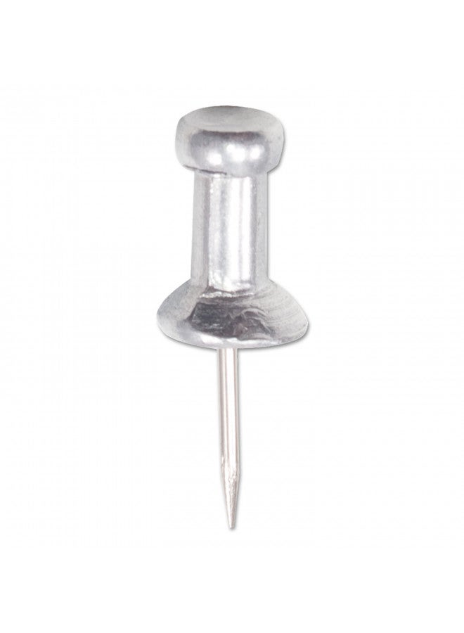 Advantus GEM CPAL3 Aluminum Head Push Pins, Aluminum, Silver, 3/8" (Box of 100) - Image 2