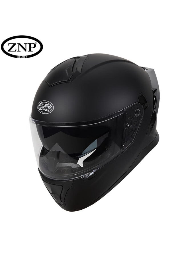 Znp 928 Double Lens Motorcycle Helmet Winter Warm Men And Women Four Seasons Full Helmet Matte Black M - Image 1