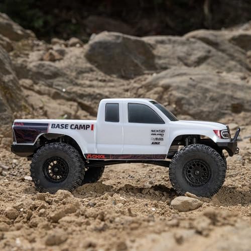 AXIAL شاحنة RC محورية 1/24 SCX24 قاعدة معسكر 4x4 زاحف صخري مزود بمحرك RTR (كل ما تحتاجه للتشغيل متضمن) - أبيض، AXI-1219T1 - Image 4