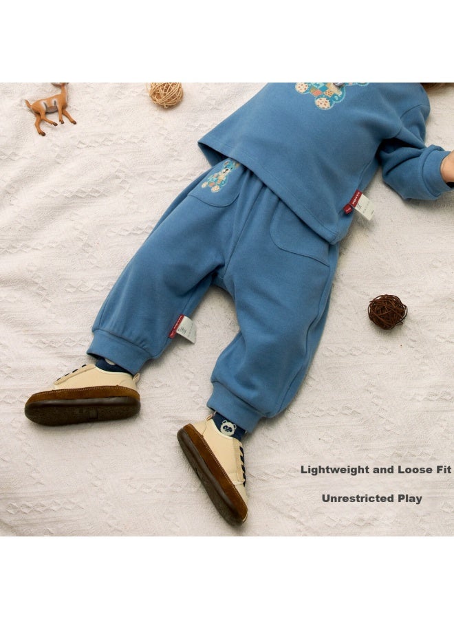 Aqpa [dollhouse] Baby Pants Autumn Winter Baby Velvet Long Pants Warm Patchwork Bunny 100 - Image 2