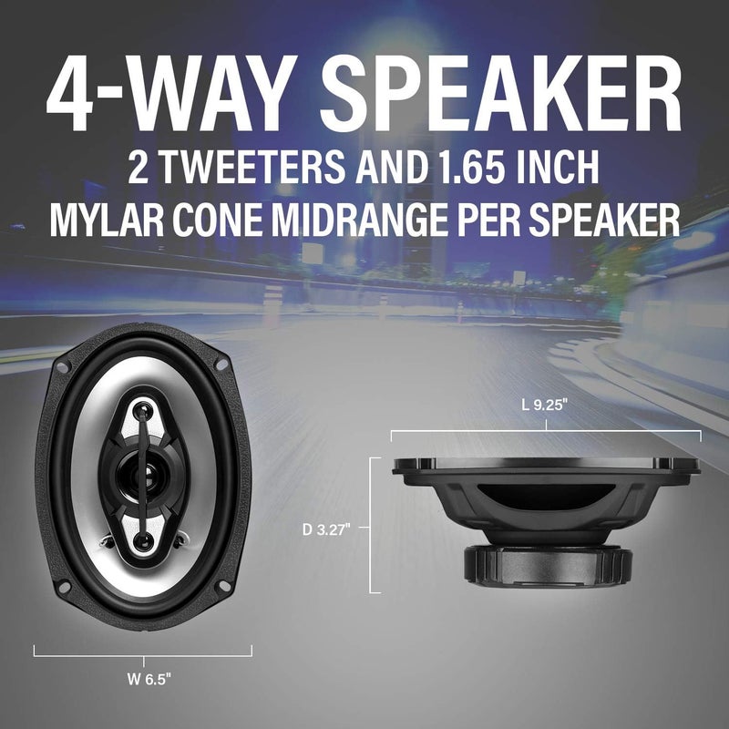 BOSS AUDIO SYSTEMS مكبرات الصوت BOSS Audio Systems NX694 للسيارات - 800 وات لكل زوج، 400 وات لكل واحدة، 6 × 9 بوصة، نطاق كامل، 4 طرق - Image 5