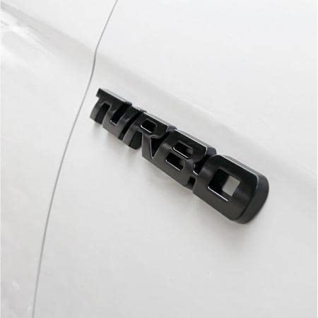 Automaze Self Adhesive Turbo Metal Sticker Logo Badge 3D Emblem Car Sticker, 12.8 X 1.8cm (Black) - Image 2