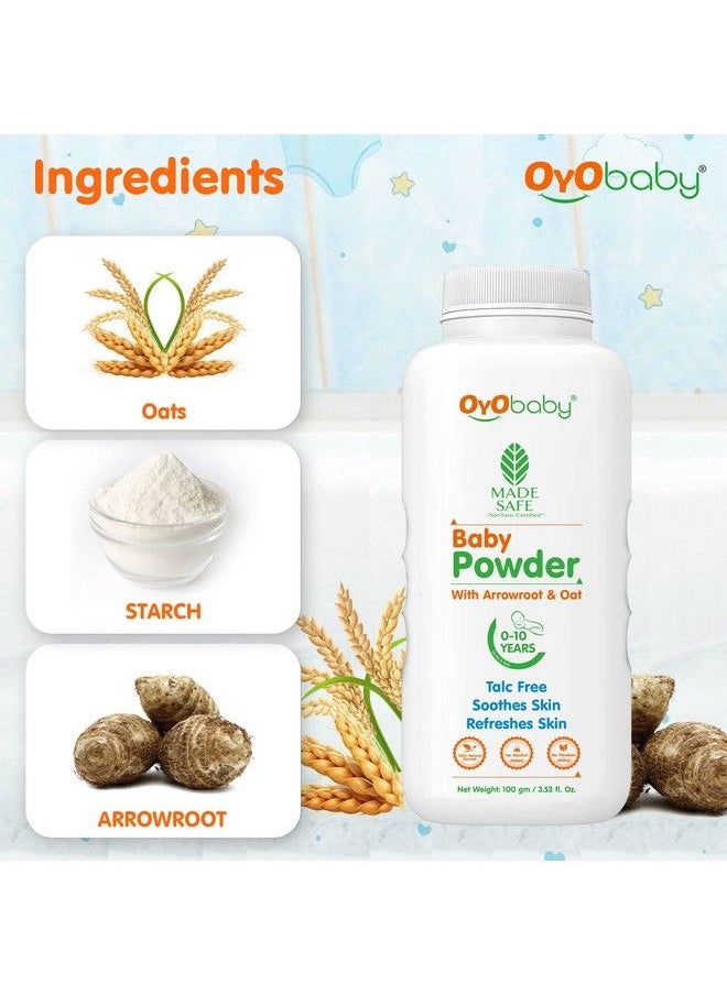 OYO BABY Talc Free Baby Powder For New Born Babies Kids Made With Corn Starch Powder (No Talcum) 100Gm  - Image 5