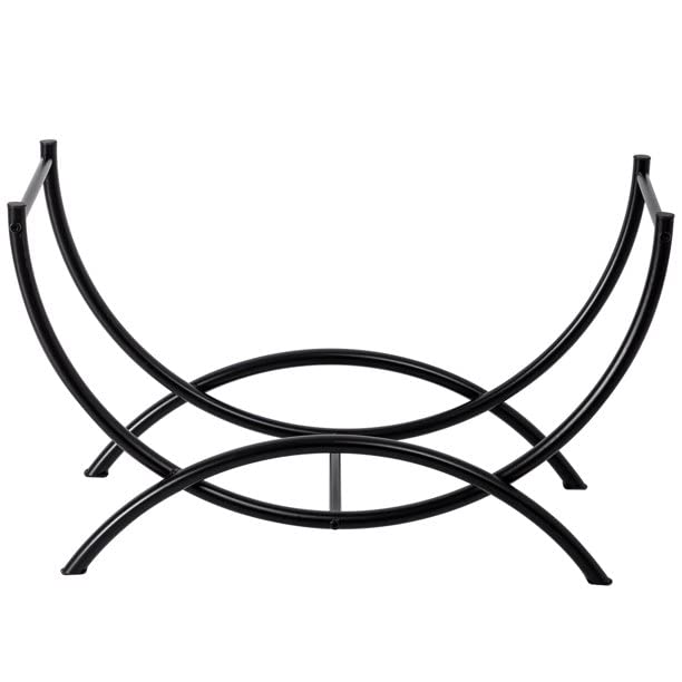 Generic Unique Lifestyle Curved Heavy Duty IndoorOutdoor Firewood Racks 26 Inches Log Rack Half Round for Wood Storage Black Semicircle  - Image 2