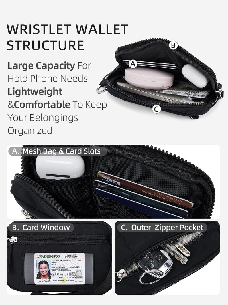 WESTBRONCO Wristlet Wallets for Women â€“ RFID Blocking Quilted Nylon Phone Wallet Clutch, Zip Around Card Holder Purse for Travel & Everyday Use - Image 3