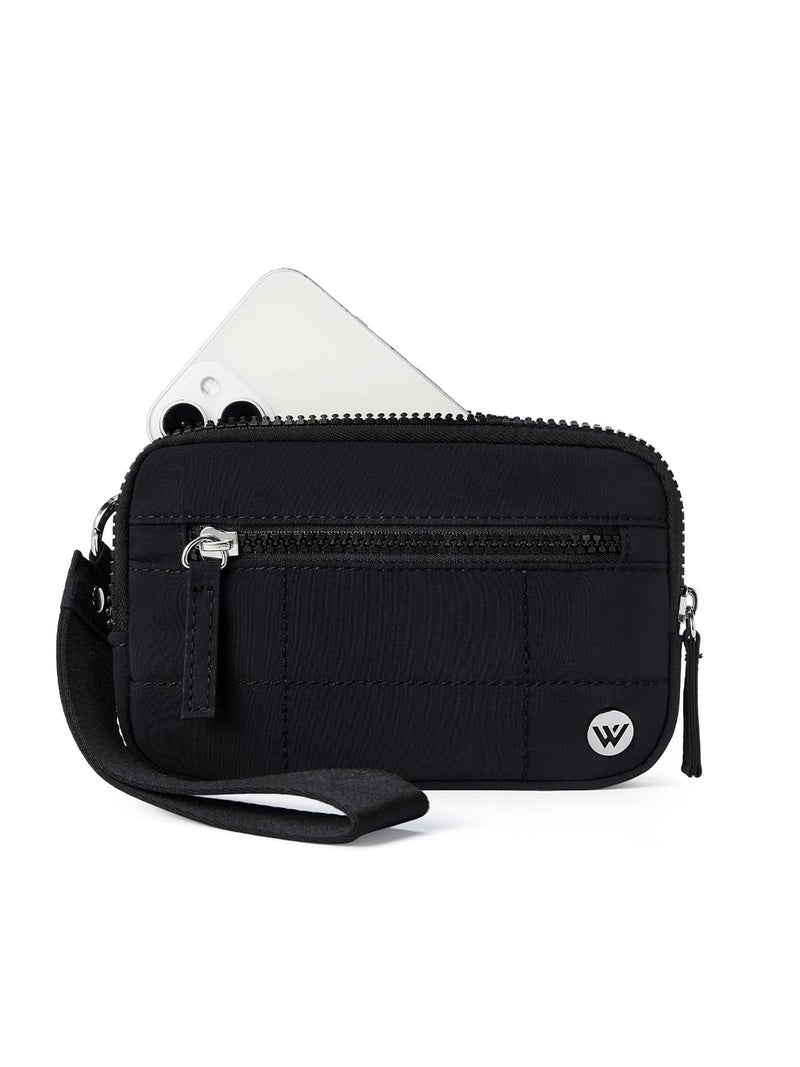 WESTBRONCO Wristlet Wallets for Women â€“ RFID Blocking Quilted Nylon Phone Wallet Clutch, Zip Around Card Holder Purse for Travel & Everyday Use - Image 1