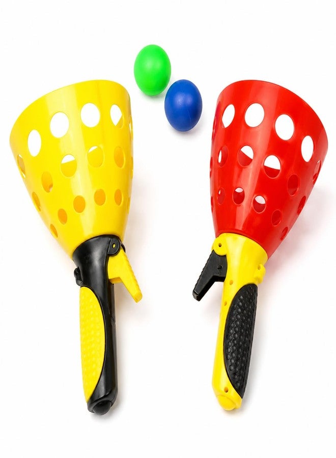 MarvelStore Click and Catch Twin Ball Game for Kids, Scoop Ball Launcher Set with 2 Catch Cups & Plastic Balls,Indoor Outdoor Sports Activity Game,Hand Eye Coordination Toy for Kids(Multicolor) - Image 1