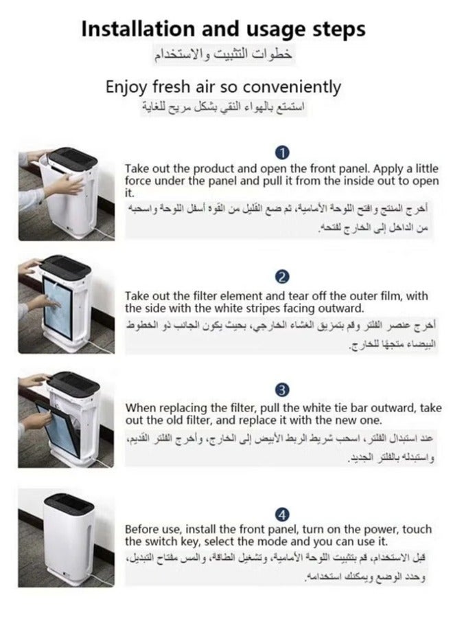 Air Purifiers for Bedroom Up to 40 m², Anion Air Purifier HEPA Filter for Pollen Dander Hair Smell, low noise (25dB)  - Image 4