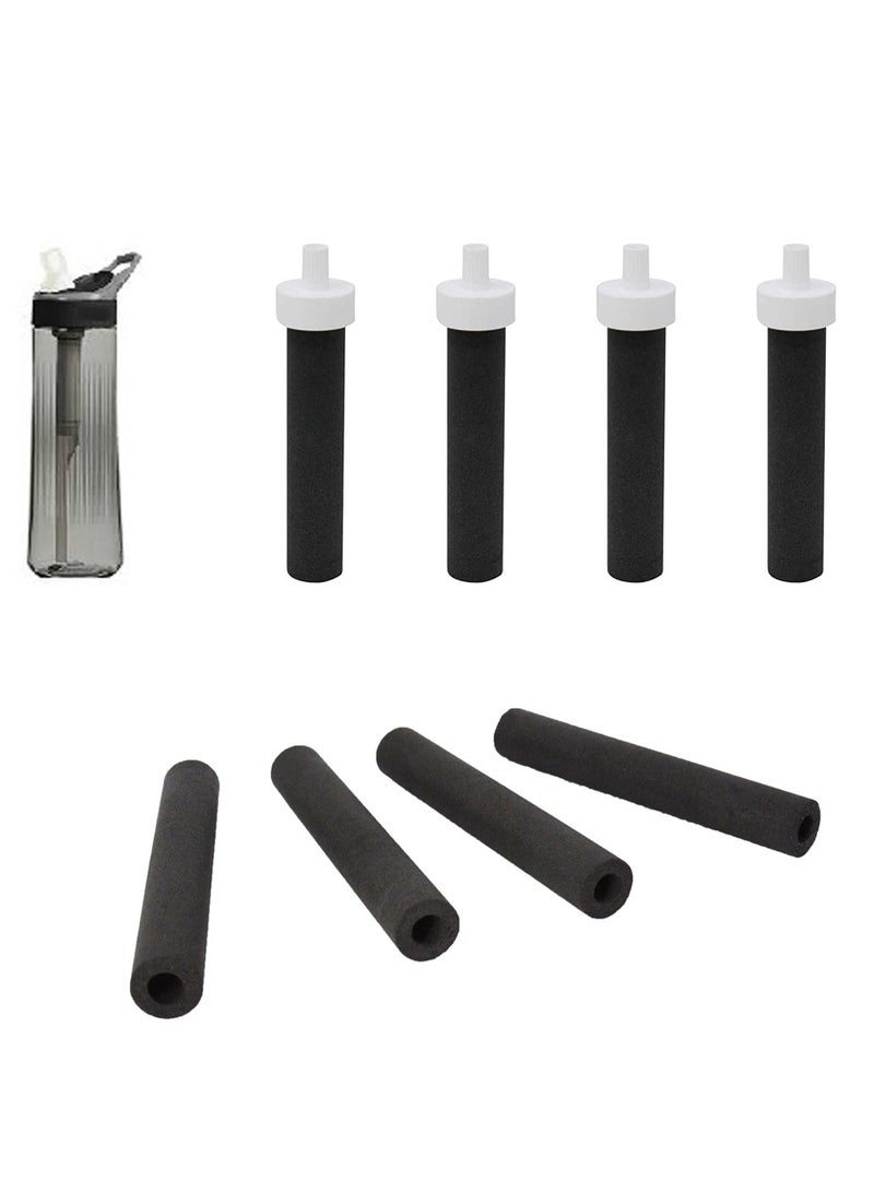 SYOSI Replacement Filters for Brita Water Bottles, 4 Pcs SYOSI Outdoor Water Filter Bottle Carbon Stick Filter Element, for Various Portable Water Bottles, for Brita Hard-Sided Bottles & Sport Bottles  - Image 1