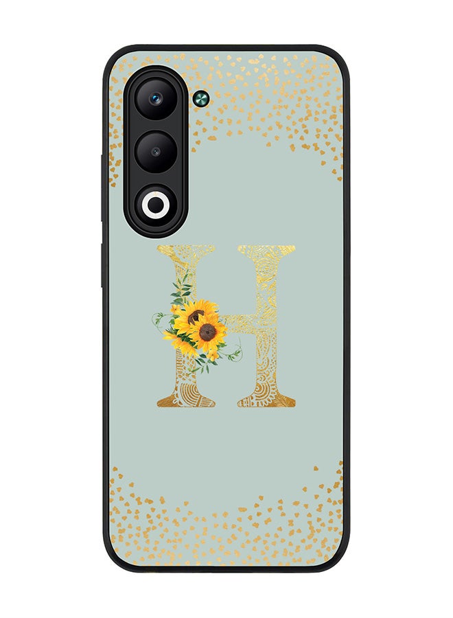 Stylizedd For Oppo A5 5G / A5 4G Case,Slim fit Camera Protection, Shockproof Thin Phone cover  - Custom Floral Monogram - H  (Light Grey )