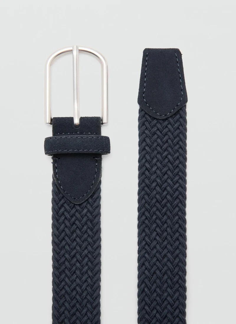 Mango Man 56-NAVY Braided Elastic Belt for Men | Best Price UAE