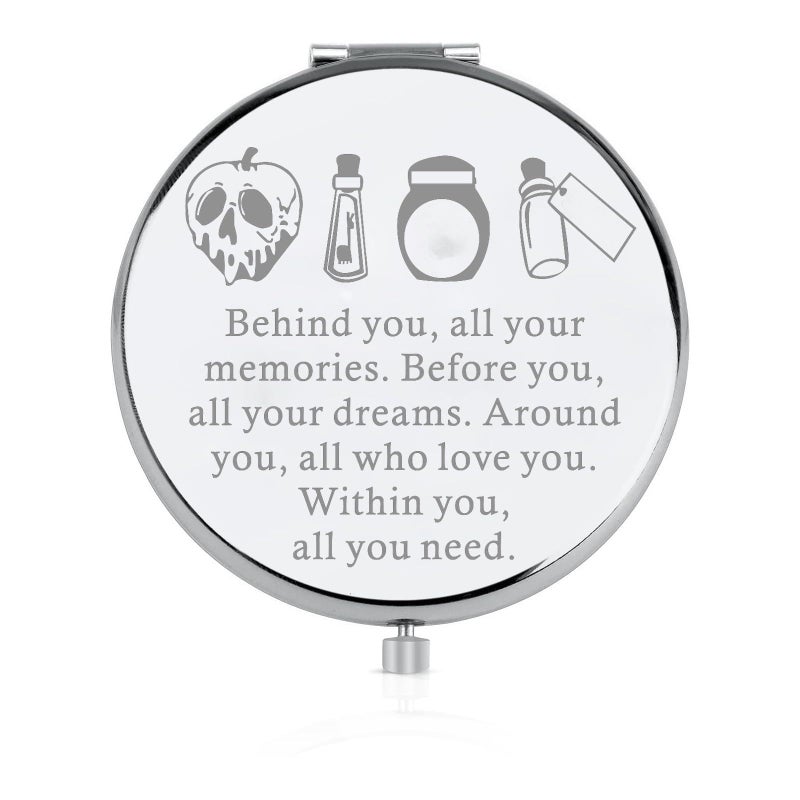 FEELMEM Witchy Queen Evil Compact Makeup Mirror Witch Poison Gift Villain Fan Mirror Halloween Witch Gift Villains Lover Gift