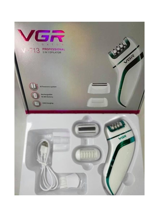 في جي آر آلة إزالة شعر الجسم طراز V-713 أبيض - Image 3