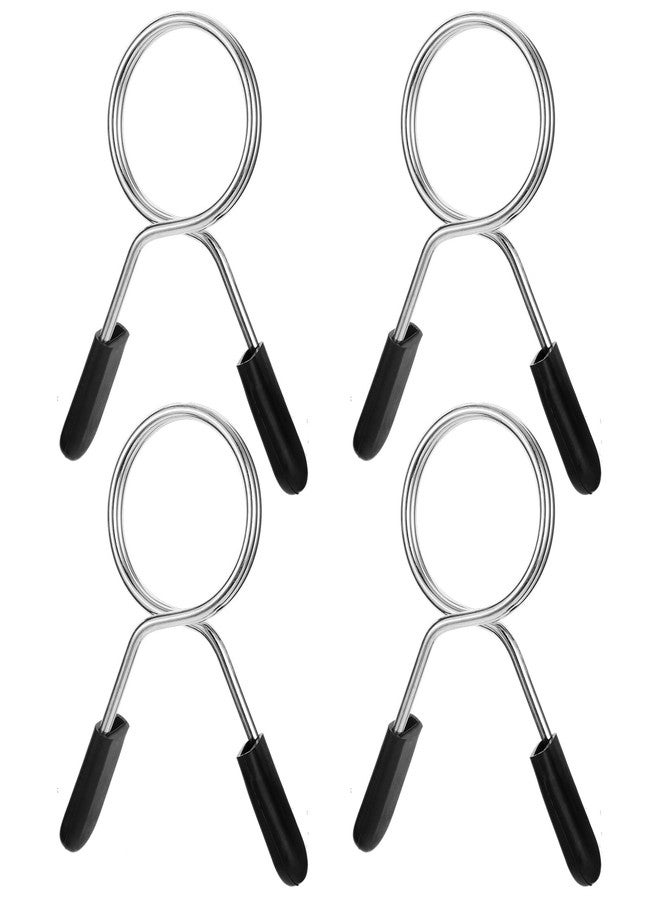 simarro 2 Inch Barbell Clamps, 4 Pcs Weight Barbell Clips, Barbell Spring Lock Collars, Barbell Handle Locking Clip for Strength Training Gym Fitness Training Accessories - Image 1