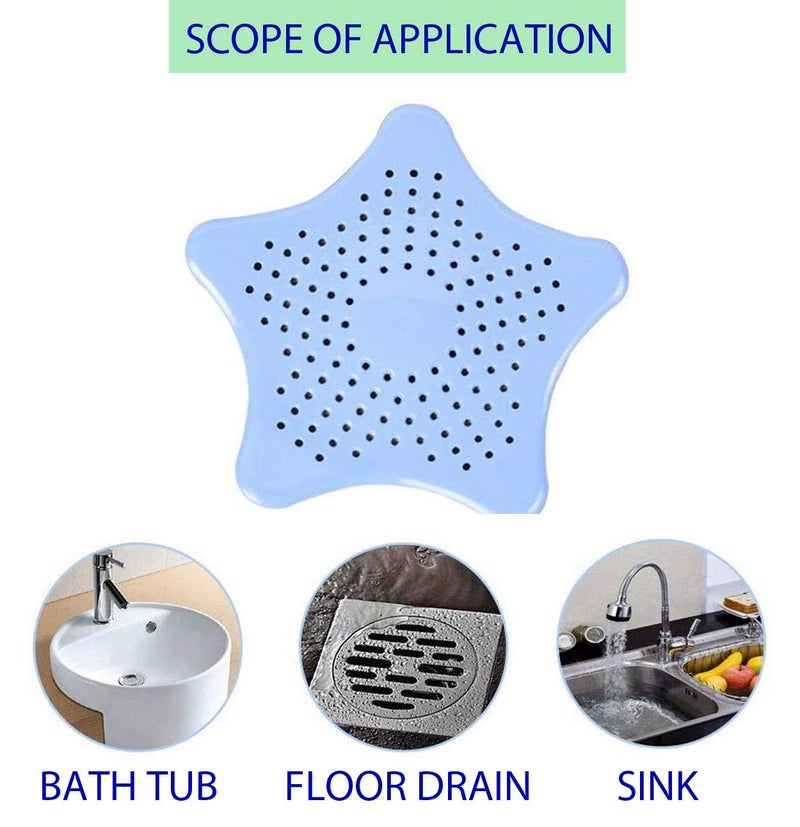 MEZONS Rubber Starfish Hair Catcher Bath Sink Strainer Shower Drain Cover Trap Multi Color - Image 4