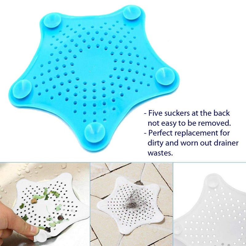 MEZONS Rubber Starfish Hair Catcher Bath Sink Strainer Shower Drain Cover Trap Multi Color - Image 3