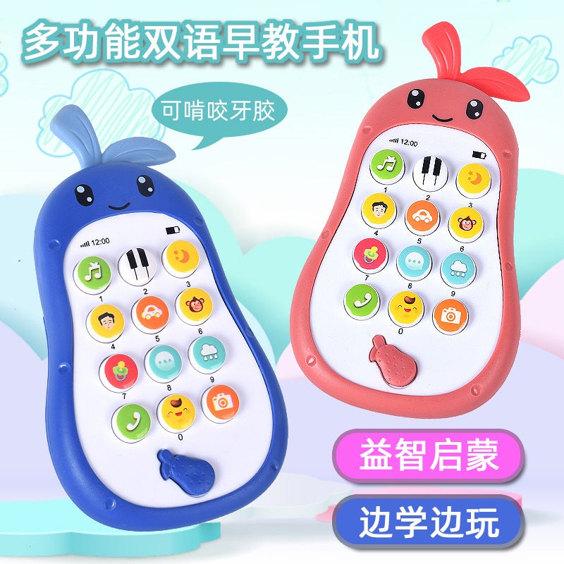 Baby Early Education Educational Simulation Biting Mobile Phone Story Machine Multifunctional Cartoon Music Bilingual Learning Toys - Image 4