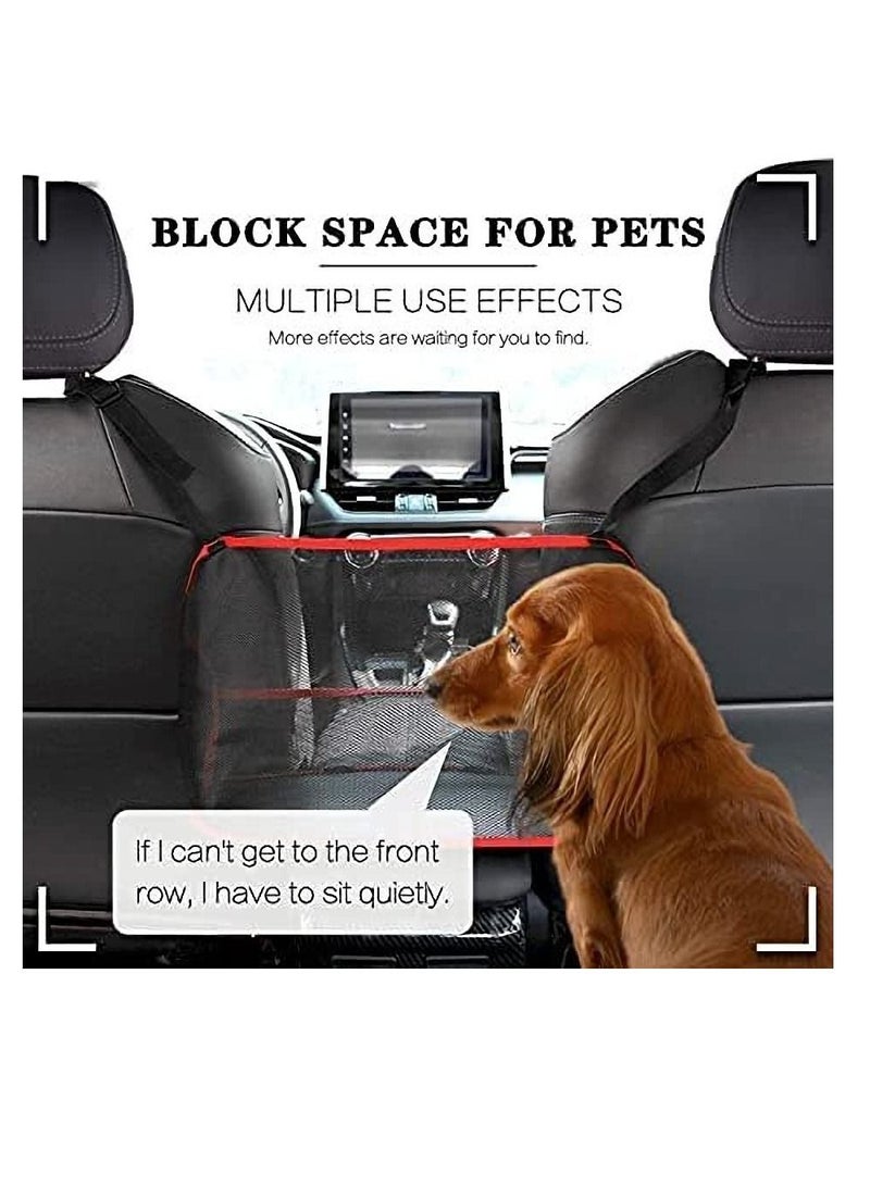 Excefore Car Net Pocket Handbag Holder Between Seats, Car Storage Netting Pouch for Purse Storage Phone Documents Pocket, Large Capacity Car Net Bag Barrier of Back Seat Pet Kids  - Image 2