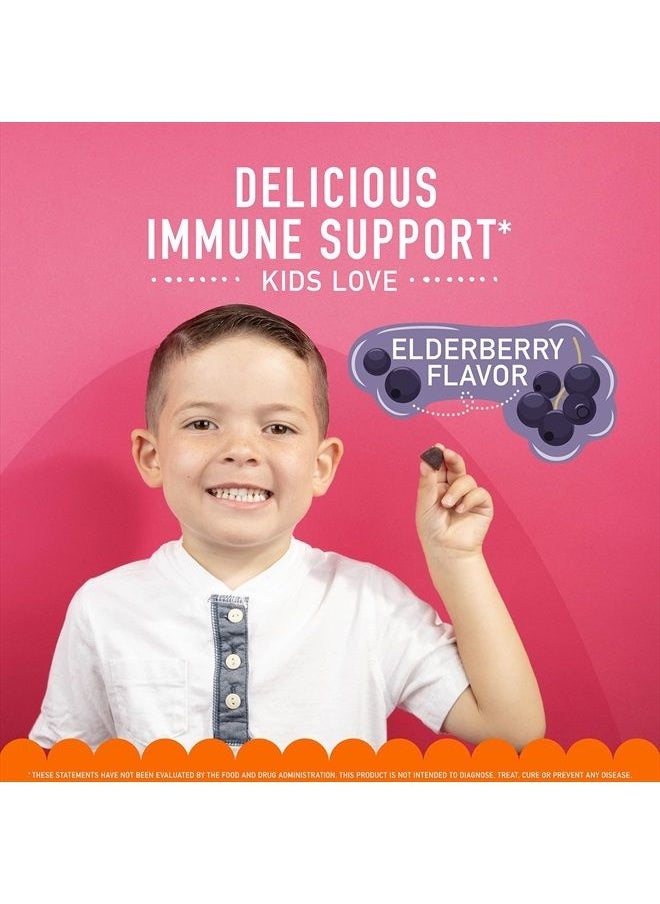 Airborne KIDS Elderberry + Zinc & Vitamin C Gummies, Kids Immune Support with Powerful Antioxidants Vit D & E - 50 gummies, Elderberry Flavor  - Image 5