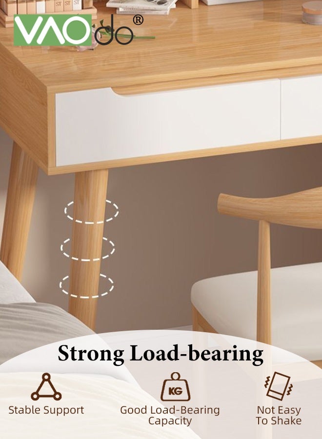 فاو دو طاولة زينة مكياج مع مرآة و4 أدراج، طاولة زينة أساسية لغرفة النوم، طاولة زينة عصرية، طاولة زينة بسيطة لغرفة مكياج غرفة النوم والمساحات الصغيرة - Image 4