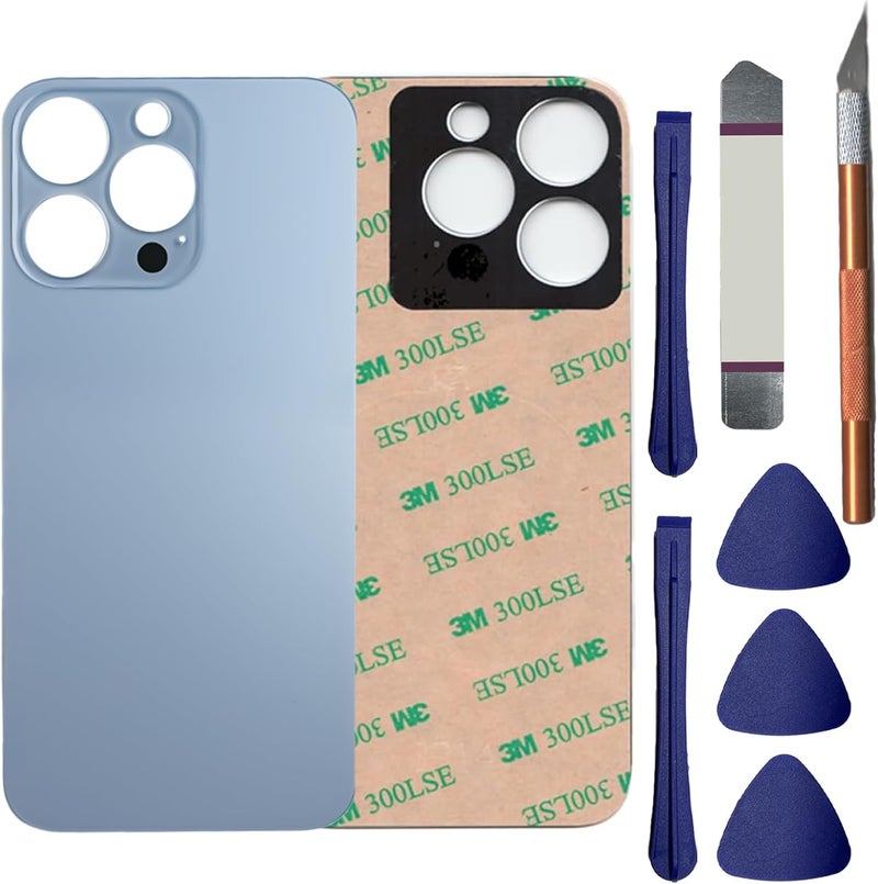 Anglepingping 13 Pro Max Back Glass Replacement for iPhone 13 Pro Max Rear Back Glass with Pre-Installed Adhesive and Tools(Sierra Blue) - Image 1