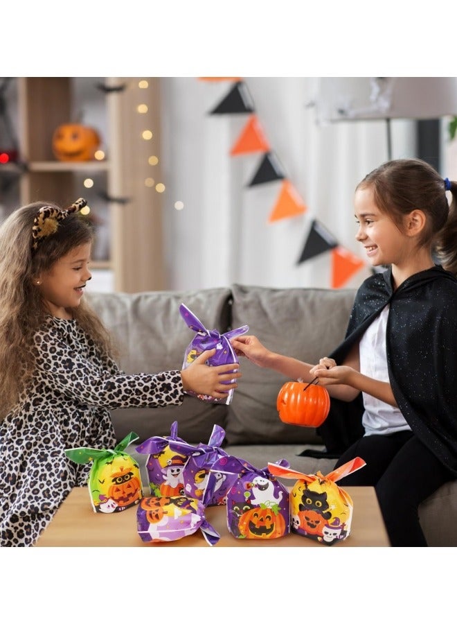 100Pcs Treat Bags, 6 Style Candy Bags Treat Bags Kids, Cute Rabbit Ear Plastic Goody Bags for Trick or Treat Goodie Party Favor Gifts - Image 4