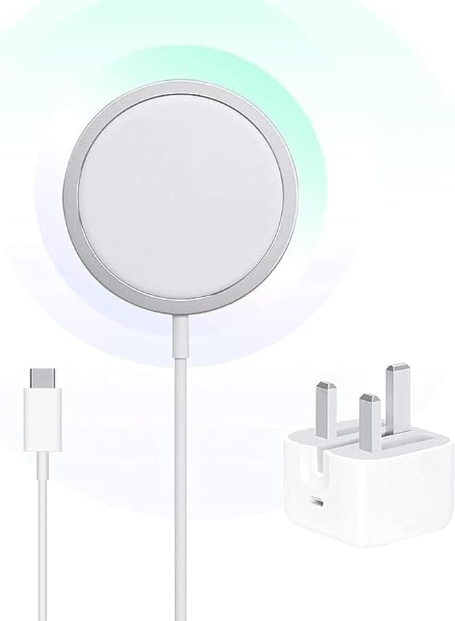 Next store Magnetic Wireless Charger Set 15W C.T Port, 2 Pieces, With 1 Meter Charging Cable And Quick Power 20 Watt, Compatible With Iphone