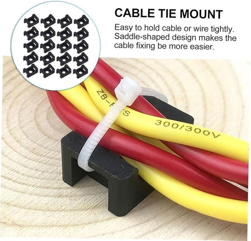 STOBOK 500 قطعة مشابك كابلات سرجية ذاتية اللصق للإدارة الداخلية والخارجية للأسلاك - Image 3
